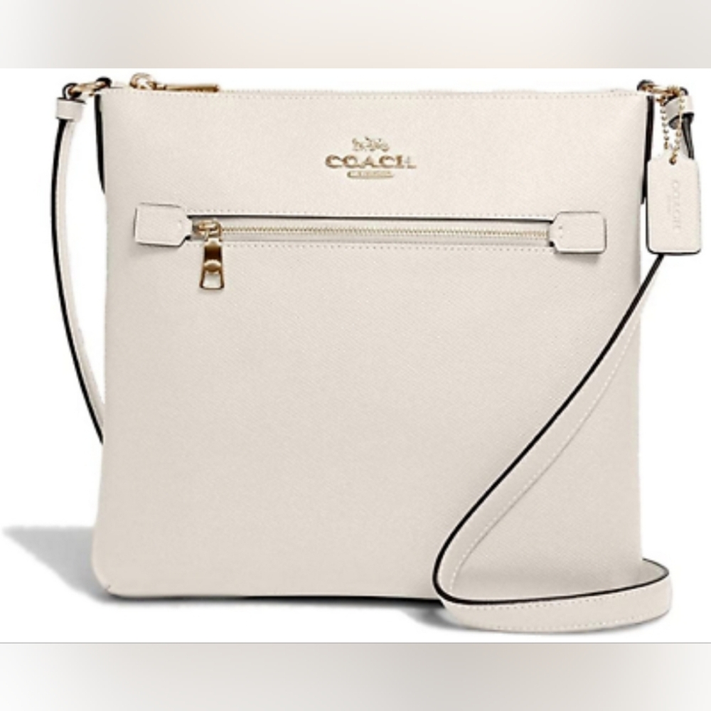 COACH Designer Rowan Cream Crossbody Purse Messenger File Handbag